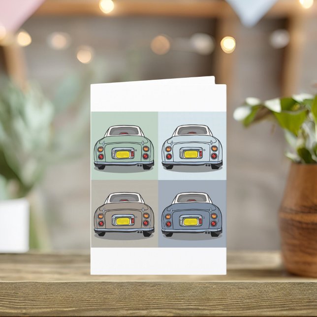 Figaro Cars Leere Grußkarte Karte (A fun figaro themed blank greeting card that you can send to your car or figgy loving friends)