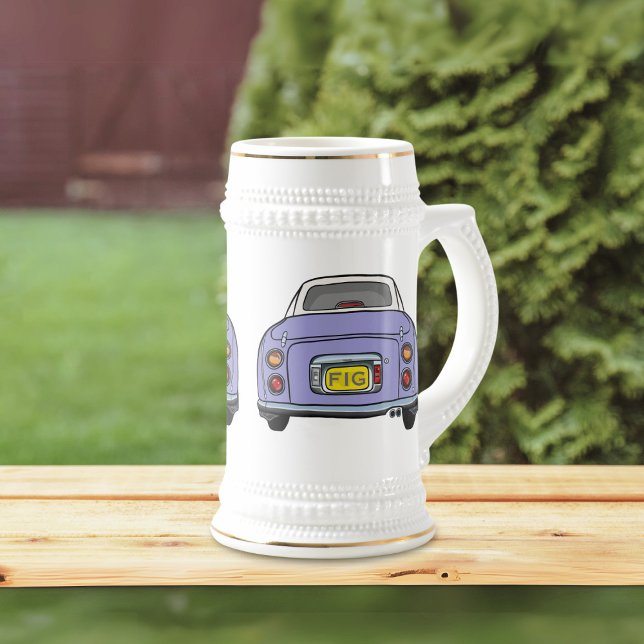 Figaro Monogram Lilac Figaro Car Beer Stein Bierglas (Fun figaro beer stein for the lilac figaro driver (when they are not driving) Add your initials)