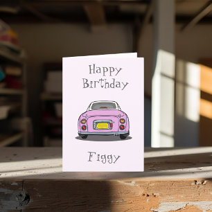 Figaro rose voiture Figaro carte d'anniversaire