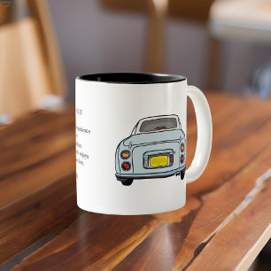 Figaro Tokyo Zitat Pale Aqua Figaro Auto Zweifarbige Tasse