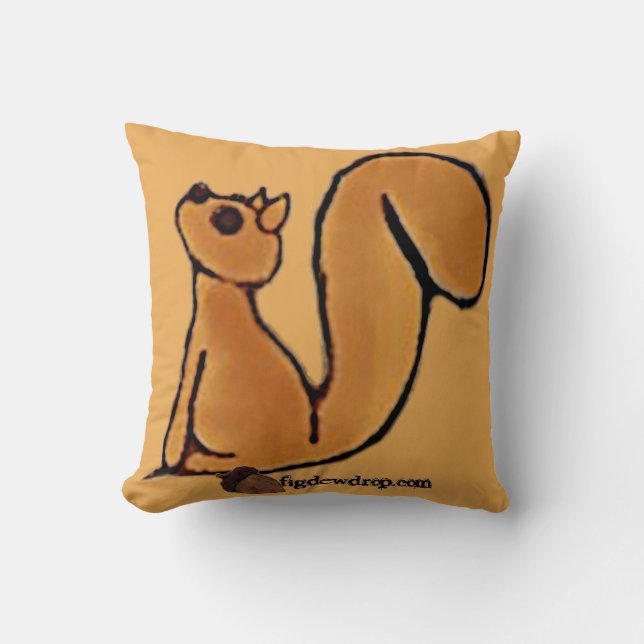 figdewdrop Écureuil assis Coussin de jet (Recto)