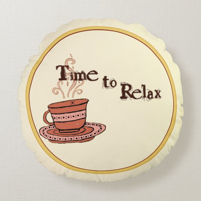 figdewdrop Time to Relax Round Pillow Rundes Kissen (Vorderseite)