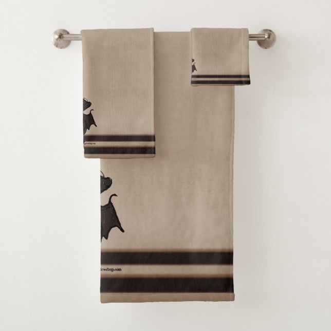 figdewdrops Blinky the Bat bath towel set (En situation)