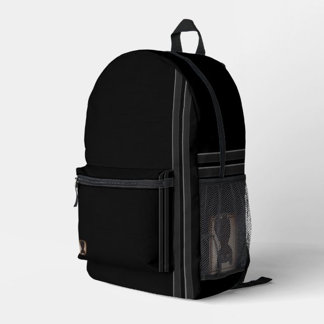 figdewdrops Blinky the Bat Black Backpack Bedruckter Rucksack (Rückseitige Ecke Rechts)