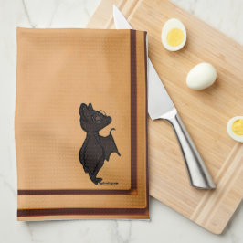 figdewdrops Blinky the Bat kitchen towel Geschirrtuch