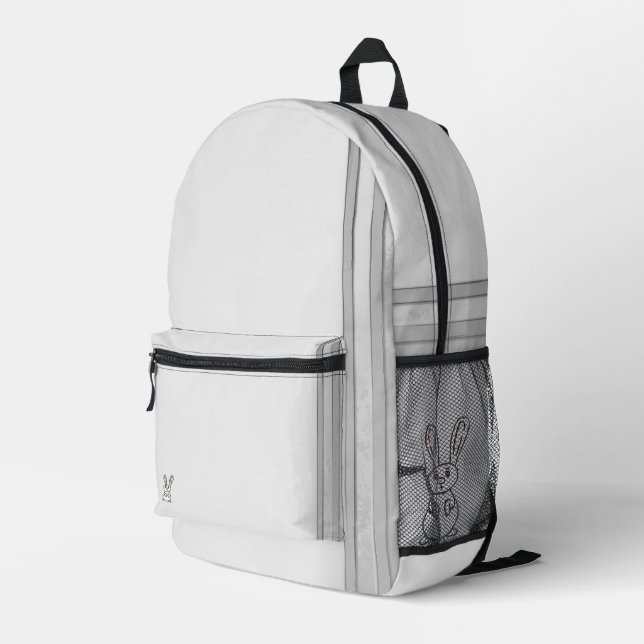 figdewdrops Bunny Backpack Bedruckter Rucksack (Rückseitige Ecke Rechts)