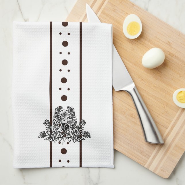 figdewdrops White flowers Relax Cup kitchen towel Geschirrtuch (Viertel Falte)