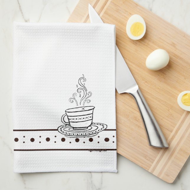 figdewdrops White Relax Cup kitchen towel Geschirrtuch (Viertel Falte)