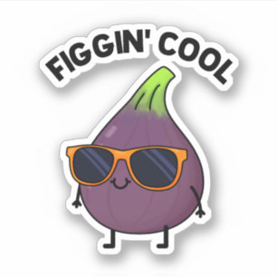 Figgin Cool Funny Fig Food Puff Aufkleber
