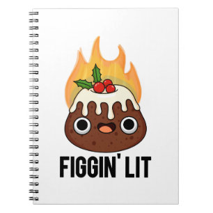 Figgin Lit Funny Figgy Pudding Pun Notizblock