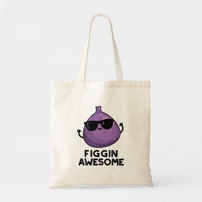 Figgin Phantastisch Funny Fruit Fig Puff Tragetasche (Vorne)