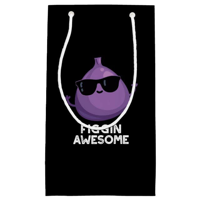 Figgin Phantastisch Funny Fruit Fig Pun Dark BG Kleine Geschenktüte (Vorderseite)