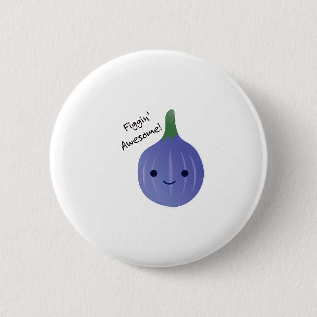 Figgin Phantastisch Niedlich Kawaii Fig Button (Vorderseite)