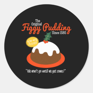 Figgy Pudding Retro T Christmas Runder Aufkleber