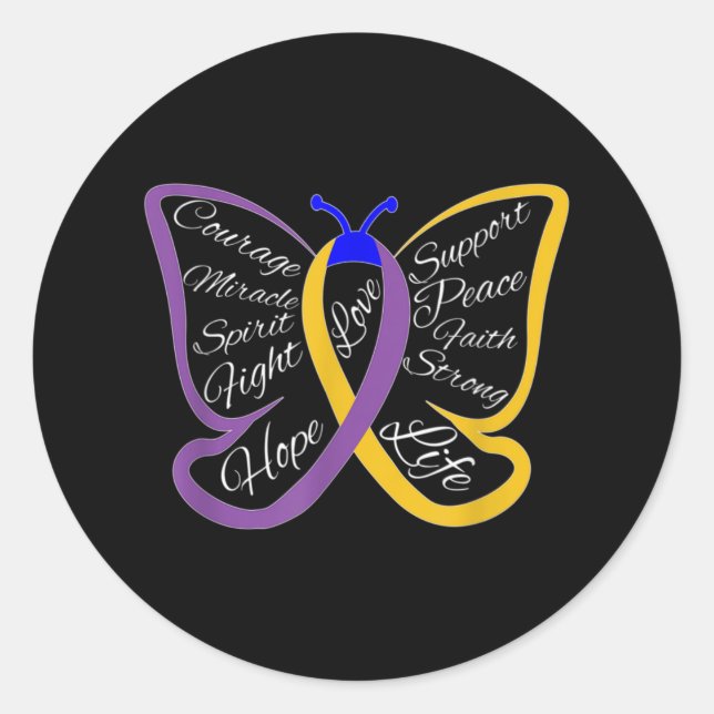 Fight Bladder Cancer Awareness Butterfly Runder Aufkleber (Vorderseite)