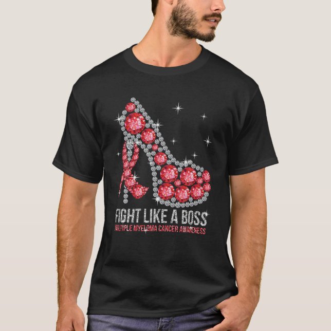 Fight Blood Cancer Like A Boss Multiple Myeloma Ca T-Shirt (Vorderseite)