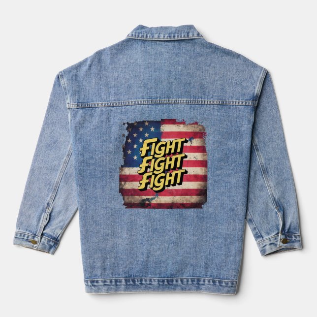 Fight Fight Fight - Wahl Donal Trump Jeansjacke (Rückseite)