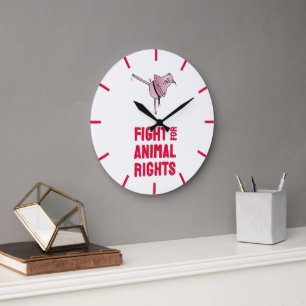Fight for Animal Rights Große Wanduhr