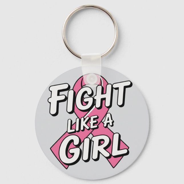 Fight Like a Girl | Breast Cancer Awareness Design Schlüsselanhänger (Vorderseite)