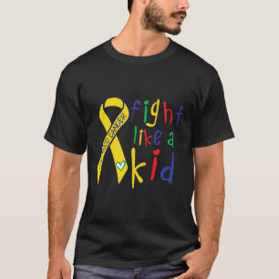 Fight Like Kid Goldene Schleife Bewusstsein für Ki T-Shirt