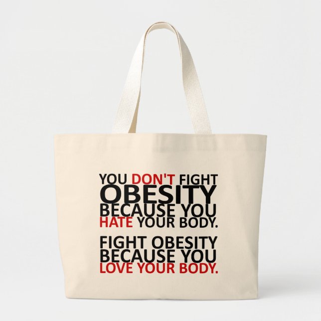 Fight Obesity Jumbo Stoffbeutel (Vorne)
