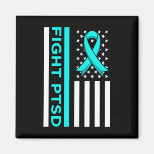 Fight Ptsd Stress Awareness Usa Flag Ribbon Graphe Magnet