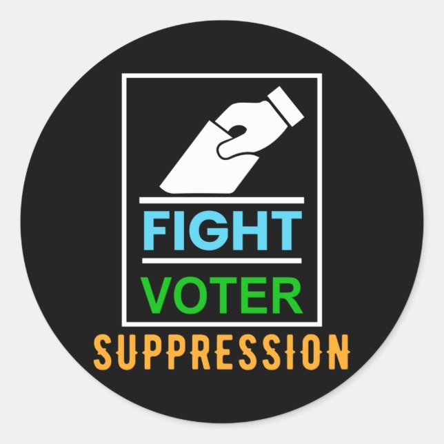 Fight Voter Suppression - Election Design Runder Aufkleber (Vorderseite)