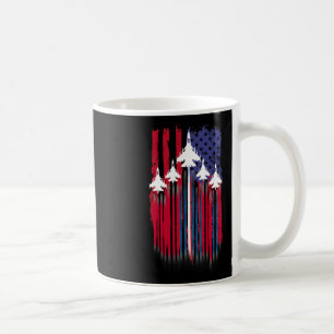 Fighter Jet Airplane American Flag Patriotic 4th O Kaffeetasse