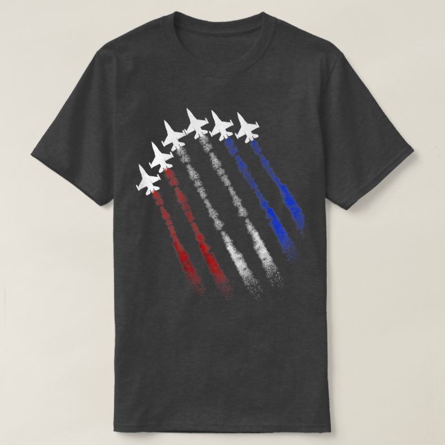 Fighter Jet American Flag Patriot 4th Of July  Art T-Shirt (Design vorne)