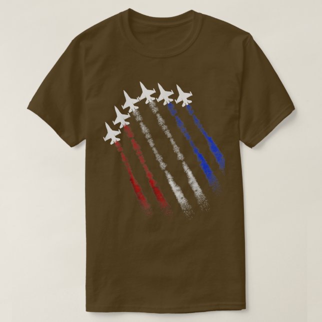 Fighter Jet American Flag Patriot Happy 4. Juli T-Shirt (Design vorne)