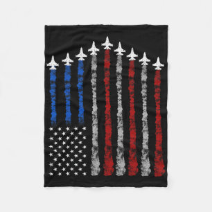 Fighter Jet Flugzeug USA Flag 4. Juli Patrioti Fleecedecke