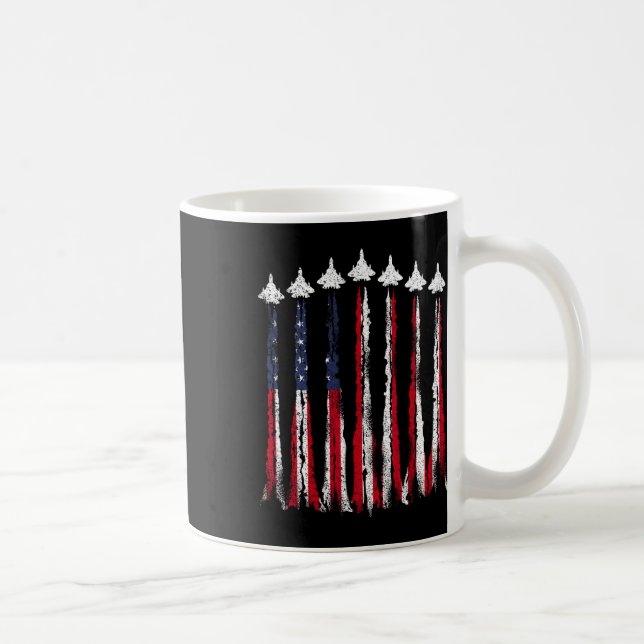 Fighter Jet Flugzeug USA Flag 4. Juli Patrioti Kaffeetasse (Rechts)
