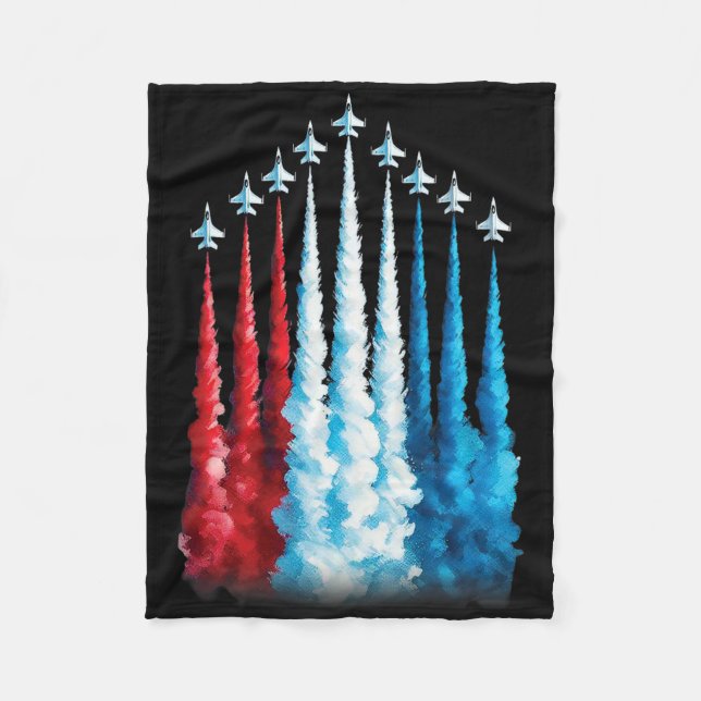 Fighter Jets American Flag für 4. Juli Patriot Fleecedecke (Vorderseite)