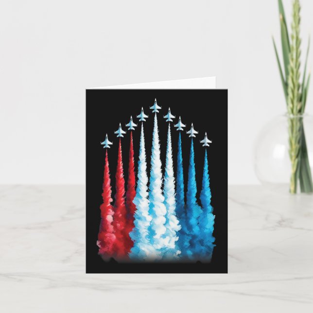 Fighter Jets American Flag für 4. Juli Patriot Karte (Vorderseite)