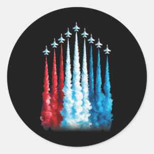 Fighter Jets American Flag für 4. Juli Patriot Runder Aufkleber