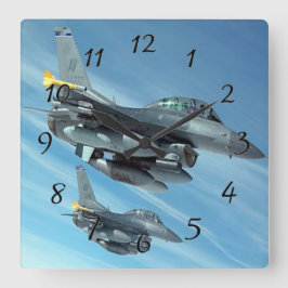 Fighter Jets Quadratische Wanduhr