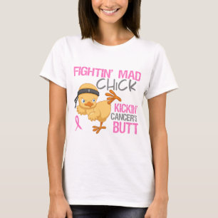 Fightin wütender Küken-Brustkrebs T-Shirt