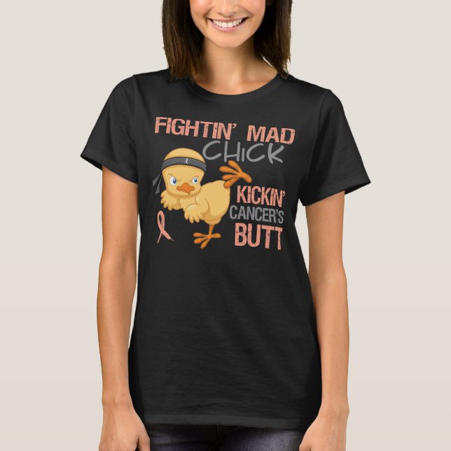 Fightin wütendes Küken-Endometrial Krebs T-Shirt (Vorderseite)