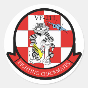 Fighting VF-211 setzt schachmatt Runder Aufkleber