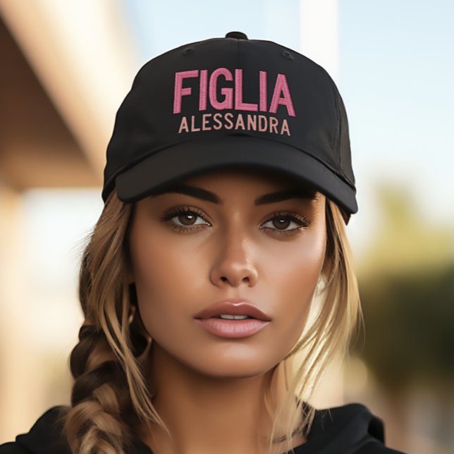 Figlia Cap Personalisiertes italienisches Töchterg Bestickte Baseballkappe (Figlia (Italian for "Daughter")
Embroidered Baseball Cap)