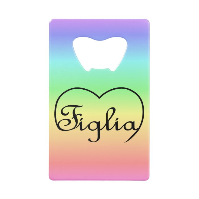Figlia Fille Coeur arc-en-ciel italien (Devant)
