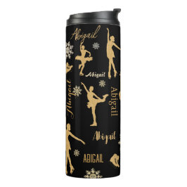 "Figue Skaten", goldene personalisierte Silhouette Thermosbecher