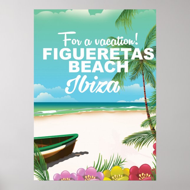 Figueretas Beach Ibiza Strandposter Poster (Vorne)