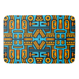 Figurative Abstrakt Bold Blue Orange Badematte