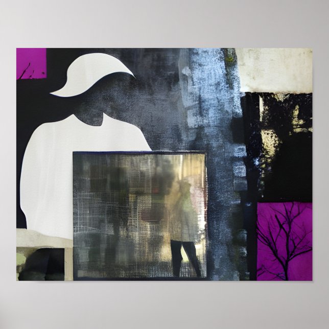 Figurative Abstrakt Collage Poster (Vorne)