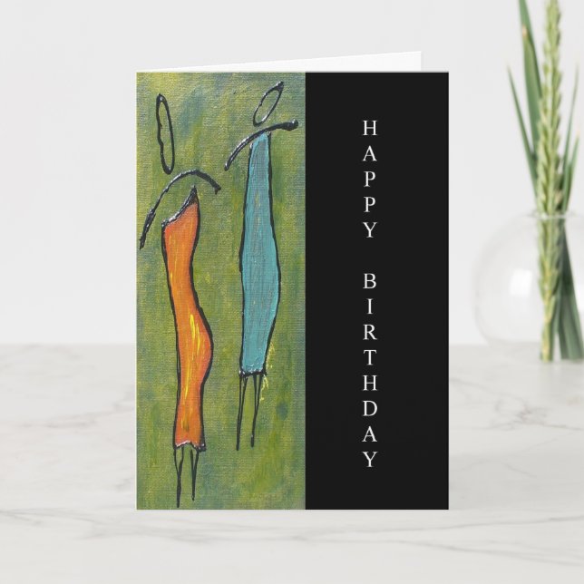 Figurative Women Happy Birthday Art Card Karte (Vorderseite)
