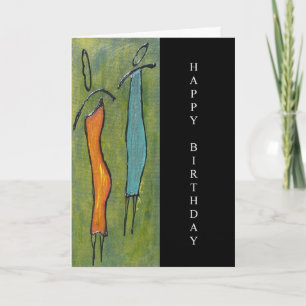 Figurative Women Happy Birthday Art Card Karte