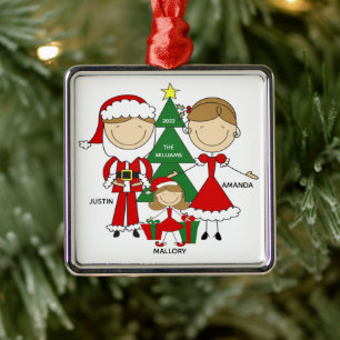Figure mignonne Famille de 3 ornement de Noël