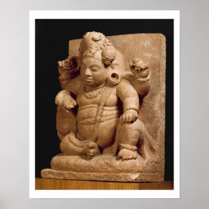 Figure of Siva as Vamana, Mansar Maharashtra (red Poster