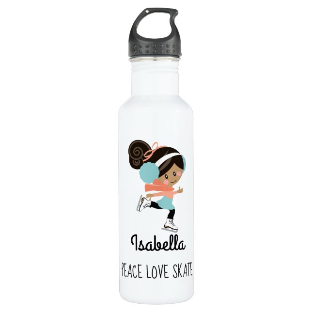 Figure Patinage Bouteille d'eau Peace Love Patinag (Devant)